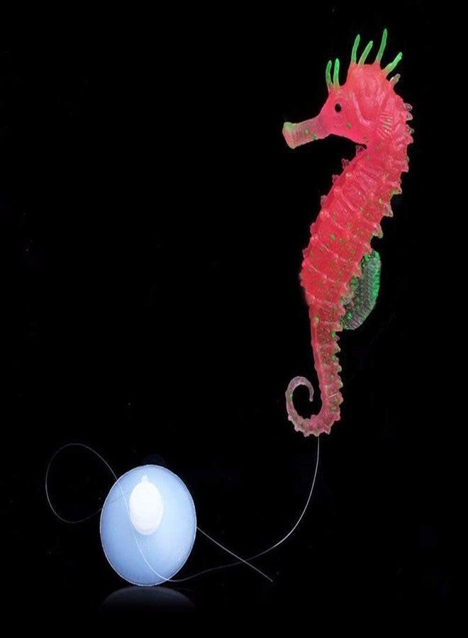 Labriciyon 1Pc Light Pink Aquarium Decor Luminous Artificial Soft Seahorse Hippocampus Fish Tank Ornament Exquisite Popular Aquarium Pipe Decor Fixed by Invisible Line and Sucker Tank Decoration Pet Supplies - Image 5